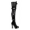 Pleaser - ELECTRA3028 Plateau overknee Laarzen - Zwart Product image